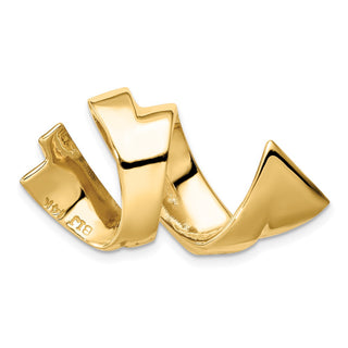 14k Yellow Gold Fits up to 8mm Regular, 10mm Fancy Reversible Omega Slide Pendant SL332
