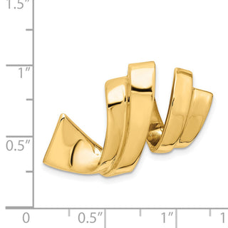 14k Yellow Gold Fits up to 8mm Regular, 10mm Fancy Reversible Omega Slide Pendant SL332