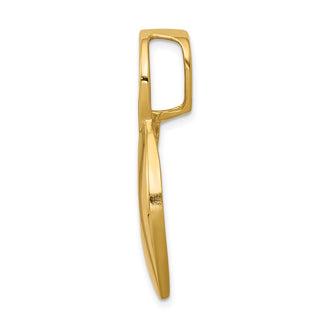 14k Yellow Gold Fits up to 6mm Regular/8mm on Fancy/Reversible Fancy Omega Slide Pendant