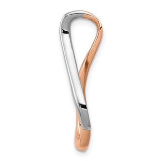 14K White and Rose Gold Omega Slide Pendant Fits up to 4mm Regular, 6mm Fancy