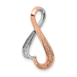 14K White and Rose Gold Omega Slide Pendant Fits up to 4mm Regular, 6mm Fancy