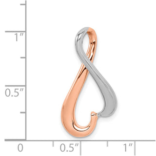 14K White and Rose Gold Omega Slide Pendant Fits up to 4mm Regular, 6mm Fancy