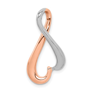 14K White and Rose Gold Omega Slide Pendant Fits up to 4mm Regular, 6mm Fancy