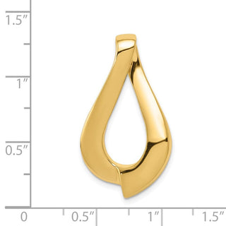 14k Yellow Gold Fits up to 8mm Regular, 10mm Fancy Reversible Omega Slide Pendant SL48