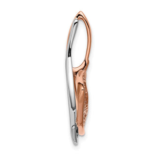 14K White & Rose Gold Omega Slide Pendant W/Peg Fits up to 2mm, 6mm Reversible