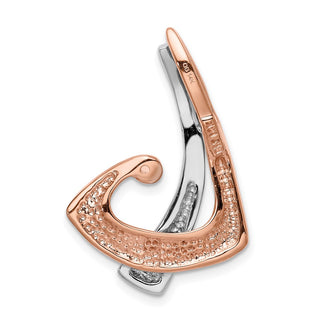 14K White & Rose Gold Omega Slide Pendant W/Peg Fits up to 2mm, 6mm Reversible