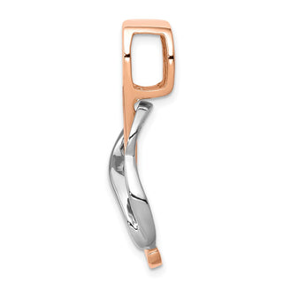 14K White and Rose Gold Fits up to 4mm, 6mm Reversible Omega Slide Pendant