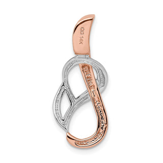 14K White and Rose Gold Fits up to 4mm, 6mm Reversible Omega Slide Pendant