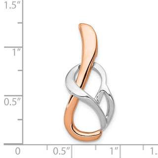 14K White and Rose Gold Fits up to 4mm, 6mm Reversible Omega Slide Pendant