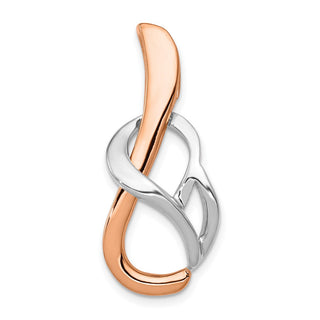 14K White and Rose Gold Fits up to 4mm, 6mm Reversible Omega Slide Pendant