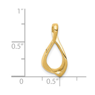 14k Yellow Gold Chain Slide Omega Slide Pendant