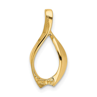 14k Yellow Gold Fits up to 2mm Omega, 4mm Reversible, Omega Slide Pendant