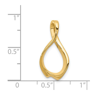 14k Yellow Gold Fits up to 2mm Omega, 4mm Reversible, Omega Slide Pendant
