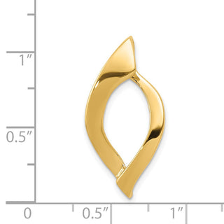 14k Yellow Gold Fits up to 8mm Regular, 10mm Fancy Reversible Omega Slide Pendant SL532