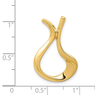 14K Yellow Gold Polished Slide Pendant