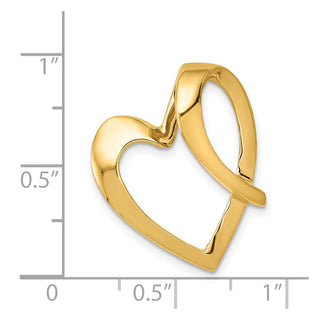 14k Yellow Gold Heart Slide Pendant SL567