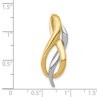 14K Two-tone Gold Slide Pendant SL582