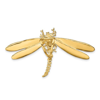 14k Yellow Gold Multi-Color Enamel Dragonfly Pendant