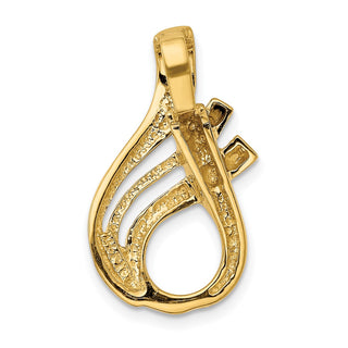 14k Yellow Gold Fits up to 5mm Omega, 6mm Reversible, Omega Slide Pendant