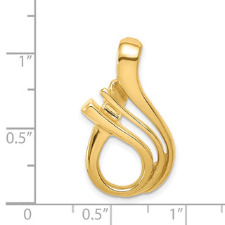 14k Yellow Gold Fits up to 5mm Omega, 6mm Reversible, Omega Slide Pendant