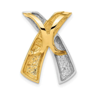 14k Two-tone Gold X Slide Pendant