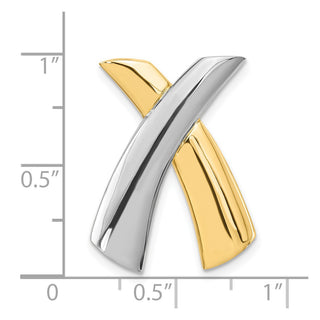 14k Two-tone Gold X Slide Pendant