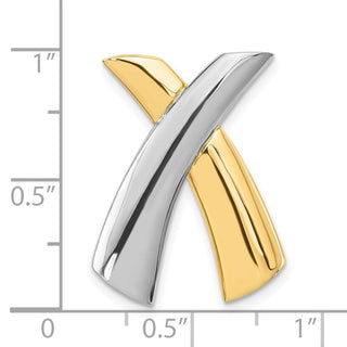 14k Two-tone Gold X Slide Pendant