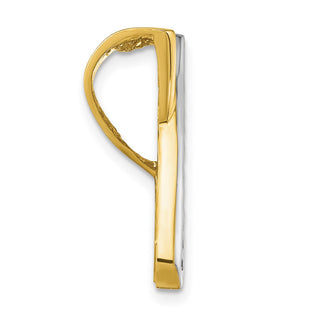 14k Yellow Gold and Rhodium Greek Key Slide Pendant