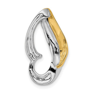 14k Two-tone Gold Fits up to 6mm Omega, 8mm Reversible, Omega Slide Pendant SL74