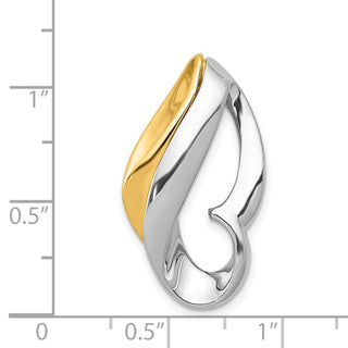 14k Two-tone Gold Fits up to 6mm Omega, 8mm Reversible, Omega Slide Pendant SL74