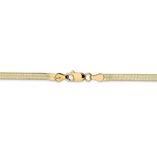 24" 14k Yellow Gold 3mm Silky Herringbone Chain Necklace