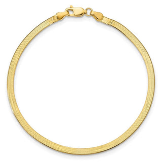 7" 14k Yellow Gold 3mm Silky Herringbone Chain Bracelet