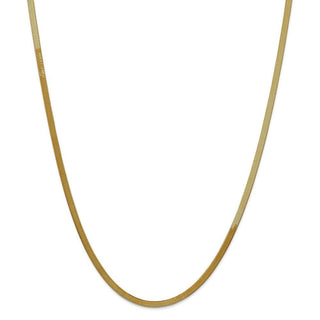 24" 14k Yellow Gold 3mm Silky Herringbone Chain Necklace