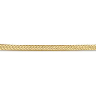 24" 14k Yellow Gold 4mm Silky Herringbone Chain Necklace
