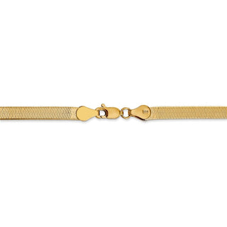 24" 14k Yellow Gold 4mm Silky Herringbone Chain Necklace