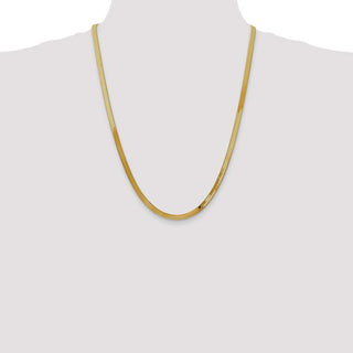 24" 14k Yellow Gold 4mm Silky Herringbone Chain Necklace
