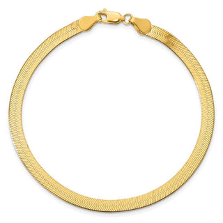 8" 14k Yellow Gold 4mm Silky Herringbone Chain Bracelet