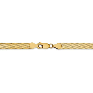 8" 14k Yellow Gold 5mm Silky Herringbone Chain Bracelet