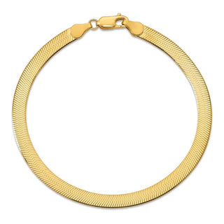 8" 14k Yellow Gold 5mm Silky Herringbone Chain Bracelet