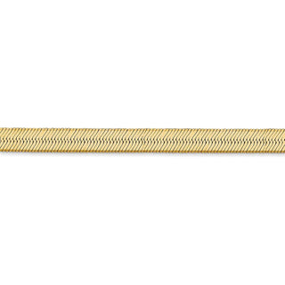 8" 14k Yellow Gold 5.5mm Silky Herringbone Chain Bracelet
