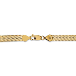 8" 14k Yellow Gold 5.5mm Silky Herringbone Chain Bracelet