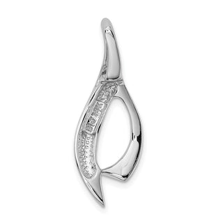14k White Gold Designer Slide Pendant