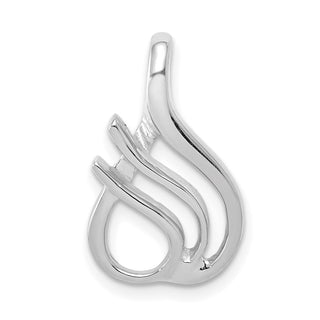 14k White Gold Reversible Fancy Omega Slide Pendant SLW125