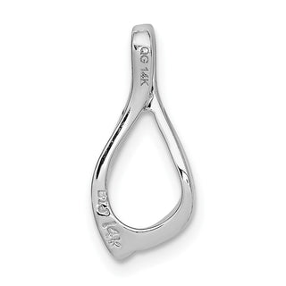 14k White Gold Chain Slide Pendant Reversible Omega Chain Slide Pendant
