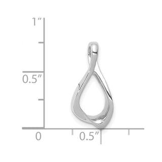 14k White Gold Chain Slide Pendant Reversible Omega Chain Slide Pendant