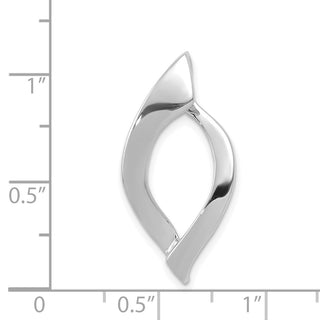 14k White Gold Fits up to 8mm Regular, 10mm Fancy Reversible Omega Slide Pendant SLW21