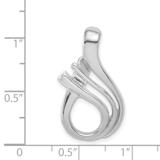 14k White Gold Fits up to 5mm Omega, 6mm Reversible, Omega Slide Pendant