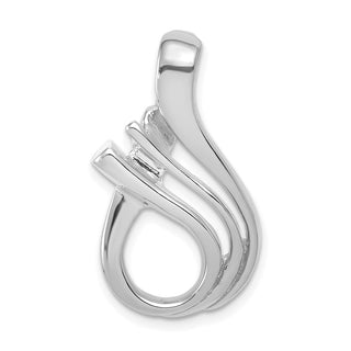 14k White Gold Fits up to 5mm Omega, 6mm Reversible, Omega Slide Pendant
