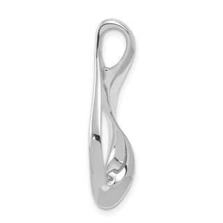 14k White Gold Fits up to 3mm Regular, 6mm Fancy Reversible Omega Slide Pendant