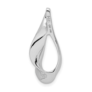 14k White Gold Fits up to 3mm Regular, 6mm Fancy Reversible Omega Slide Pendant